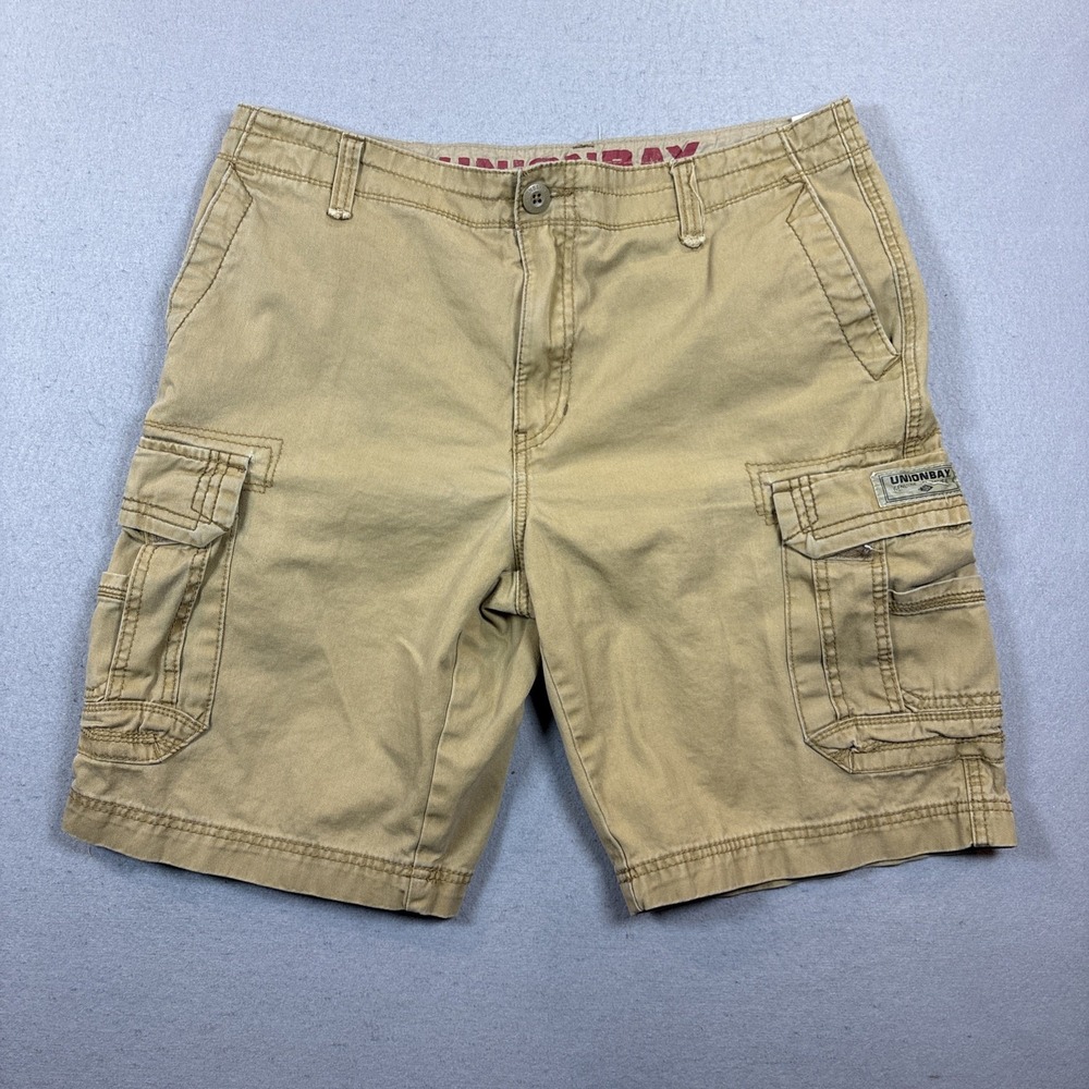 Union Bay Cargo Shorts Men's Size 34 Khaki Brown  Hiking Comfort